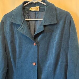 Ultrasuede vintage 70s Women's Blue Trench Coat